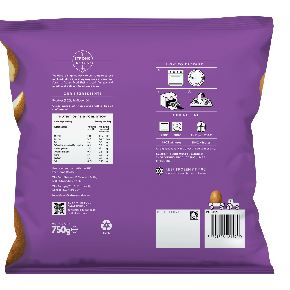 Crispy Crinkle Fries | Vegan & Frozen that's Good Made Easy | Strong Roots