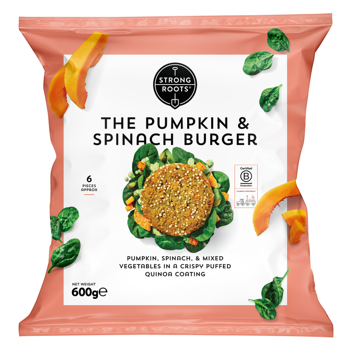 Pumpkin & Spinach Burger Strong Roots