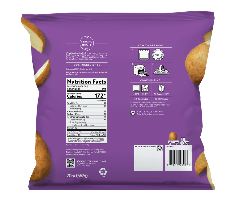 Crispy Crinkle Fries | Vegan & Frozen that's Good Made Easy | Strong Roots