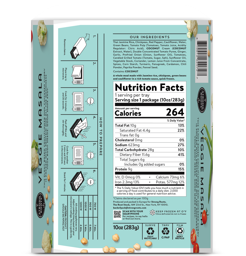 Strong Roots Frozen Veggie Masala | Vegan & Frozen that's Good Made Easy | Strong Roots