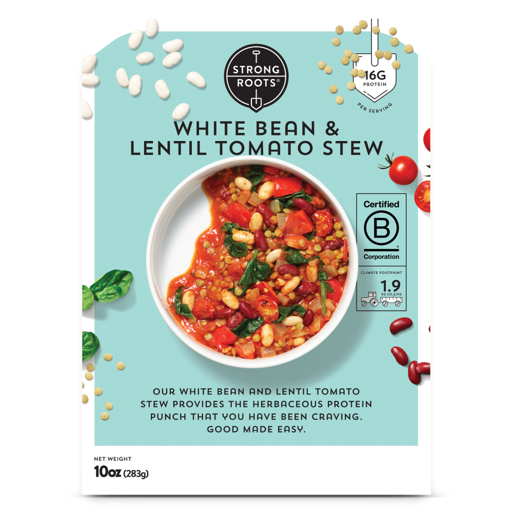 Strong Roots Frozen White Bean & Lentil Tomato Stew | Vegan & Frozen that's Good Made Easy ...